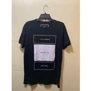Zara man graphic t black for men size medium